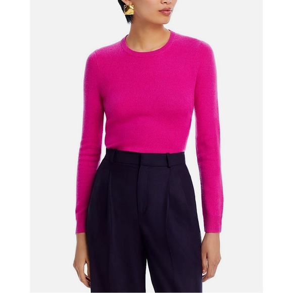 Bloomingdale's Sweaters - C‎ by Bloomingdale’s Crewneck Cashmere Sweater Cherry Blossom Pink Medium